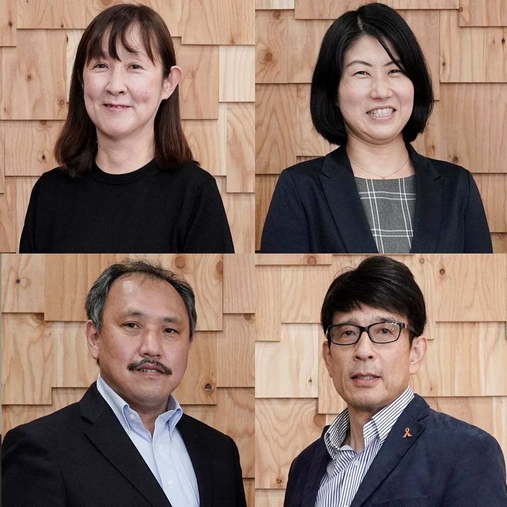 左上から時計回りで、川本由美子さん、山本真知子さん、林浩康さん、岩崎賢一