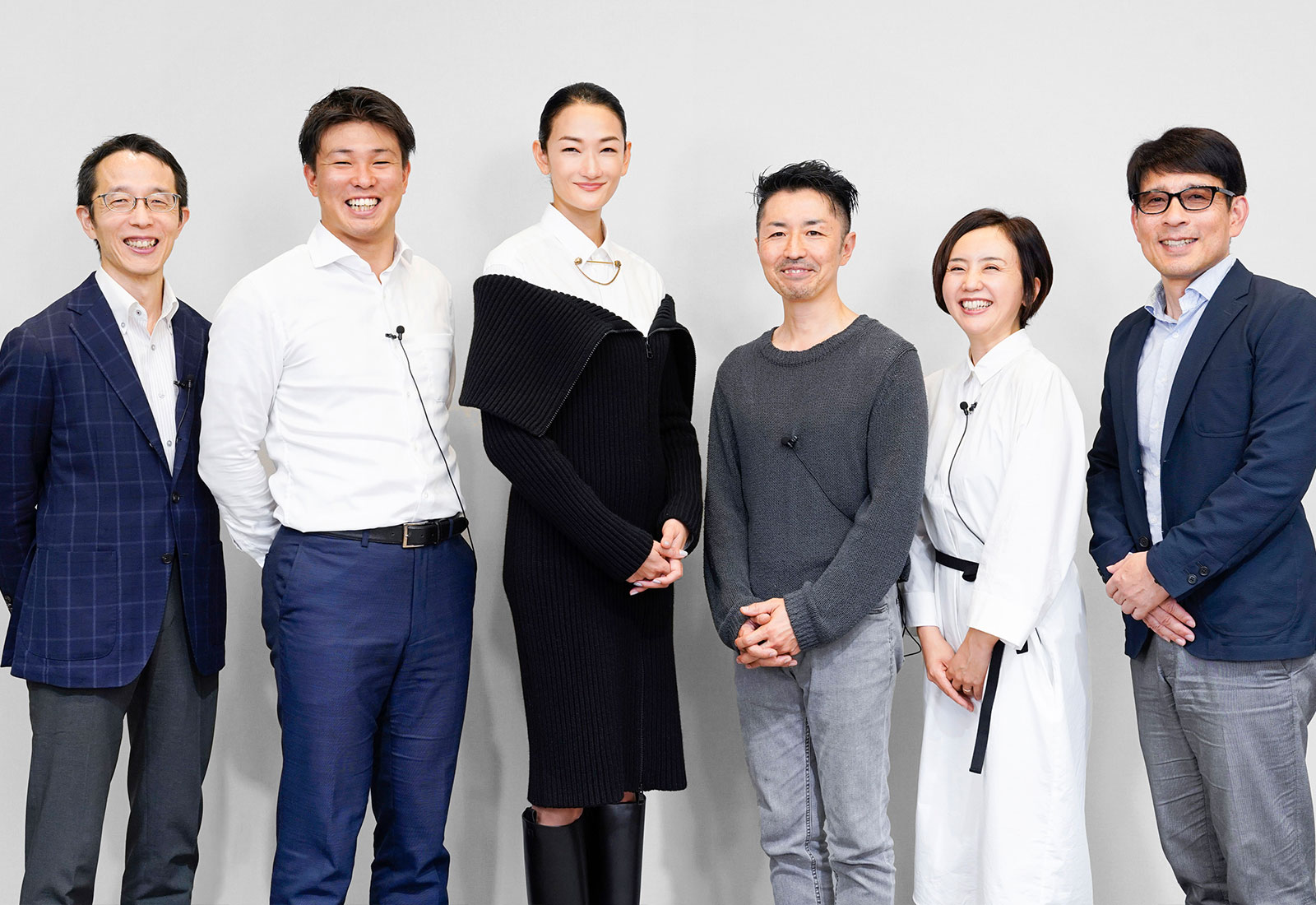 左から堀内隆、池田累さん、冨永愛さん、石川智弥さん、石川祥子さん、林浩康さん